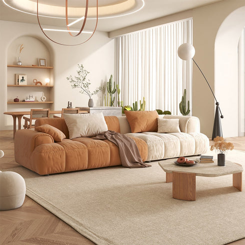 Julia Suede  Fabric Soft Sofa Modern 3-Seater Couch